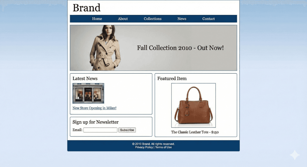 Old Website Before Redesign